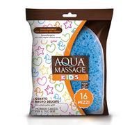 ARIX | 16 guantes hipoalergénicos para el cuerpo de la línea Aqua Massage Kids, guante de esponja de limpieza delicada, de esponja hidrófila y celulosa vegetal, baño para niños - 16 unidades