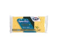ARIX | 3 esponjas con celulosa Vegetal para la Suciedad obstinada, esponjas de Cocina Maxi Absorbencia de la línea Splendelli, Esponja con Fibra abrasiva Fuerte, 3 Unidades - Fabricado en Italia