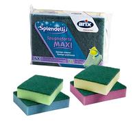 ARIX | 4 esponjas sintéticas abrasivas de Colores de la línea Splendelli, esponjas tamaño XL Multiusos, para la Suciedad más obstinada, 4 Unidades - Made in Italy