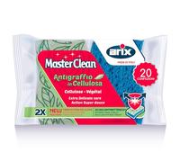 ARIX 40 esponjas antiarañazos de celulosa Extra Suave de la línea Masterclean, Esponja para Limpieza de Placas de Cocina, inducción, Cocina, baño y Superficies delicadas - 20 Paquetes