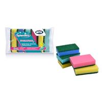 ARIX 6 esponjas abrasivas de Colores de la línea Splendelli, esponjas Multiusos para la Suciedad obstinada, 6 Unidades - Made in Italy