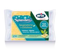 ARIX Lindy 40 Esponja Fuerte de celulosa de la línea Splendelli, Esponja 100% celulosa Vegetal con Fibra abrasiva extrafuerte, para vajilla, Suciedad obstinada y Grasa - 20 Paquetes, Fabricado en