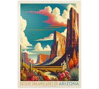 Arizona: Desert Dreamscape, póster vintage, rompecabezas premium de 1000 piezas para adultos