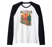 Arizona Flag t-Shirt - Arizona AZ State Pride Camiseta Manga Raglan
