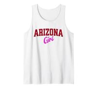 Arizona Girl, Vintage Varsity Print Women Teen Girls Tween Camiseta sin Mangas