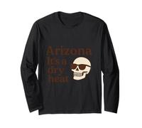 Arizona It's a Dry Heat Skeleton Funny Desert Summer Manga Larga