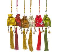 ARJDXDP 6 Unids Japonés Omamori Amuleto Bolsa De La Suerte Bendición Bolsa Colgante Buena Suerte Bolsa Colgante Encantos para La Carrera De La Salud Educación Amor