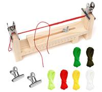 ARJDXDP Fabricante de Pulseras de Plantilla de Paracord Ajustable,Kit de Fabricación de Pulseras de Hilo,Wood Wristband Maker con 6 Cordones Paracaídas Y 2 Clips de Metal,Herramienta Punto Pulsera DIY