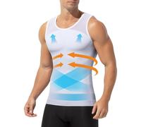 Arjen Kroos Camiseta Compresion Hombre Chaleco Faja Reductora Abdomen,S-XXL | Tejido Doble Malla 25-30 mmHg Camisa Compresión Hombre, Body Shaper Faja Moldeadora, Para Deporte y Uso Diario