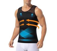 Arjen Kroos Camiseta Compresion Hombre Chaleco Faja Reductora Abdomen,S-XXL | Tejido Doble Malla 25-30 mmHg Camisa Compresión Hombre, Body Shaper Faja Moldeadora, Para Deporte y Uso Diario