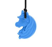ARK - Collar masticable de unicornio para niños, silicona sin BPA, ayuda dental y estimulación sensorial, ayuda para la masticación para autorregulación (azul, fija)