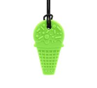 ARK Collar masticable de varios grosores y formas con correa de rasgadura ajustable e instrucciones de cuidado ATC - Collar sensorial, bloque de mordidas, masticar dientes (gofre de hielo, verde