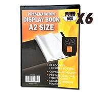 Ark - Cuaderno de presentación (A2, 6 x 20 bolsillos), color negro