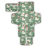 Ark Green Playful Pups - Cambiador reutilizable de Navidad para bebé con bolsillo de pañuelos para cambiador de mesa con almohada integrada
