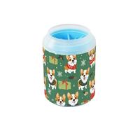 Ark Green Playful Pups - Limpiador portátil de pies para mascotas con cepillo de masaje suave, suministros y accesorios para perros y gatos