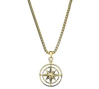 Arkai Atlas - Collar con colgante de estrella del norte de acero plateado para hombre, joyería elegante para uso diario, 75, Metal, No es una piedra preciosa