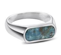 Arkai by Trendhim Anillo de sello para hombre | Anillo de acero inoxidable con piedra natural | Diseño danés | Expresiva joya para hombre para el día a día y ocasión, 62mm, Metal no precioso, Sin