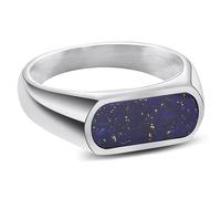 Arkai by Trendhim Anillo de sello para hombre | Anillo de acero inoxidable con piedra natural | Diseño danés | Expresiva joya para hombre para el día a día y ocasión, 73mm, Metal no precioso, Sin