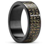 Arkai by Trendhim Rings Men | Diseño de oración del Señor | Acero inoxidable 316L y revestimiento de nitruro de titanio | Diseño danés | Acabado pulido, 70mm, Metal, Sin piedras preciosas