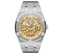 Arkai Mamut Reloj Esqueleto Automático Oro Movimiento Mecánico Reloj Hombre Reloj Regalo para Él Cualquier Ocasión Reloj para Ocio y Oficina Estilo Atemporal