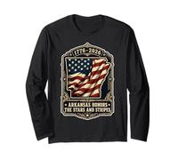 Arkansas 1776-2026 Honors The Stars and Stripes Manga Larga