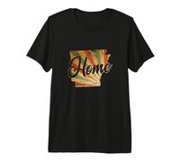 Arkansas Home Map Contorno Estados Unidos América Camiseta Premium