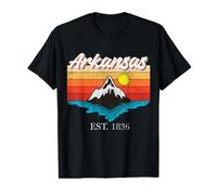 Arkansas Home Town Vintage Sunset USA Vacaciones Camiseta gráfica económica