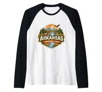 Arkansas The Natural State Souvenir Visitor Memorabilia Viaje Camiseta Manga Raglan