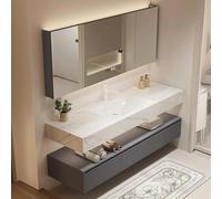 ARKCHIU Conjunto De Muebles De Baño De Pared con Lavabo, Incluye Gabinete De Espejo, Mueble De Baño con CajonesGrey,140cm/55in