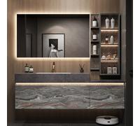 ARKCHIU Conjunto De Muebles De Baño De Pared Incluye Gabinete De Espejo, Mueble De Baño Suspendido con LavaboC,140cm/55in