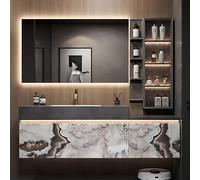 ARKCHIU Conjunto De Muebles De Baño De Pared Incluye Gabinete De Espejo, Mueble De Baño Suspendido con LavaboA,160cm/63in