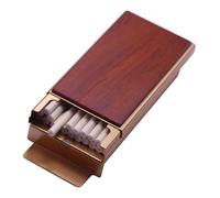ARKCHIU Pitilleras para Cigarrillos Hombre De Madera Elegante Pitilleras Metalica per 20 Largos Cigarrillos Brown,One Size