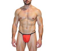 ARKELL Tanga Hombre de algodón Rojo con la Parte Trasera de Hilo Masculino Estilo Moderno - Fabricado en Europa (FR/ES, Letras, XL, Regular, Regular, Rojo)