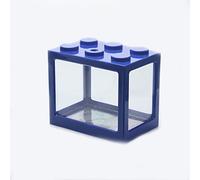 ARKEM Acuario para NiñOs Y Adultos De Nivel De Entrada, Pecera PequeñA con Betta, Tortuga, Reptil, Insecto, Medusa, Pez Dorado, Camarones, Bola De Musgo, DecoracióN De Mesa-Blue Tank