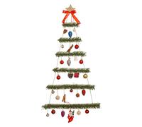 ARKEM Árbol de Navidad Colgante con Luces, Árbol de Navidad de Madera montado en la Pared Decoración de la Sala de Estar, Árbol de Escalera de Madera Luces LED Decoración de Pared-A