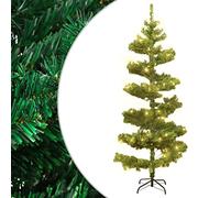 ARKEM Árbol de Navidad en Espiral con Soporte y LED PVC Verde 180 cm Arbol De Navidad con Luces