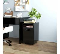 ARKEM Armario Auxiliar Ruedas Madera contrachapada aparador para salón Muebles auxiliares Mueble Auxiliar bajo Salon Negro 33x38x60 cm