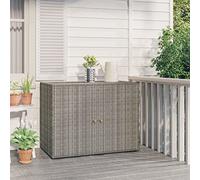 ARKEM Armario de almacenaje de jardín ratán PE Gris baul Jardin Exterior Armario Exterior terraza 100x55,5x80 cm