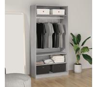 ARKEM Armario de Madera contrachapada Gris Sonoma 100x50x200 cm Armario Ropero Puertas Correderas