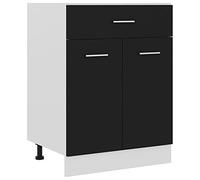 ARKEM Armario Inferior cajón Cocina contrachapada Negro Mueble Esquinero Cocina Mueble Esquinero 60x46x81,5cm