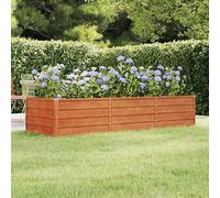 ARKEM Arriate Oxidado de Acero corten 240x80x45 cm Jardinera Macetas Maceteros Plantas Flores Huerto Hierbas Verduras Arriate Jardín Patio Balcón