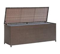 ARKEM Caja de almacenaje jardín ratán sintético marrón 120x50x60 cm arcon Jardin Exterior baúl almacenaje Exterior Caja de almacenaje de jardín Muebles de Patio