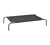 ARKEM Cama de Perro elevada Negra textilene L Transpirable Cama Mascotas para Dormir Relajar con Marco de Acero para Interiores Exterior