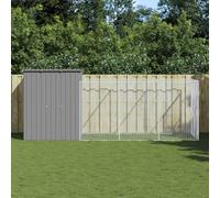 ARKEM Caseta Perros Corral Acero galvanizado Gris Claro 165x455x181cm Cosas para Perros