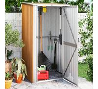 ARKEM Cobertizo de jardín Acero galvanizado marrón 118,5x97x209,5 cm Armario Exterior Terraza Pergolas De Jardin