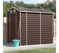 ARKEM Cobertizo de jardín Acero galvanizado marrón 191x215x198 cm Casitas Infantiles Jardin Casas Prefabricadas