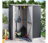 ARKEM Cobertizo jardín Acero galvanizado Antracita 180,5x97x209,5 cm Cobertizo Exterior Casa Contenedor Prefabricada