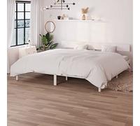 ARKEM Estructura de Cama Base de Cama somier Bed Frame Madera Maciza de Pino Blanco 180x200 cm