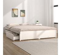 ARKEM Estructura de Cama con cajones Blanco 140x190 cm Estructura Cama Base Cama Estructura de Cama Mueble Cama 3103504