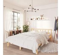 ARKEM Estructura de Cama Madera Maciza de Pino 150x200 cm somier mobiliario hogar Dormitorio Estructura Cama